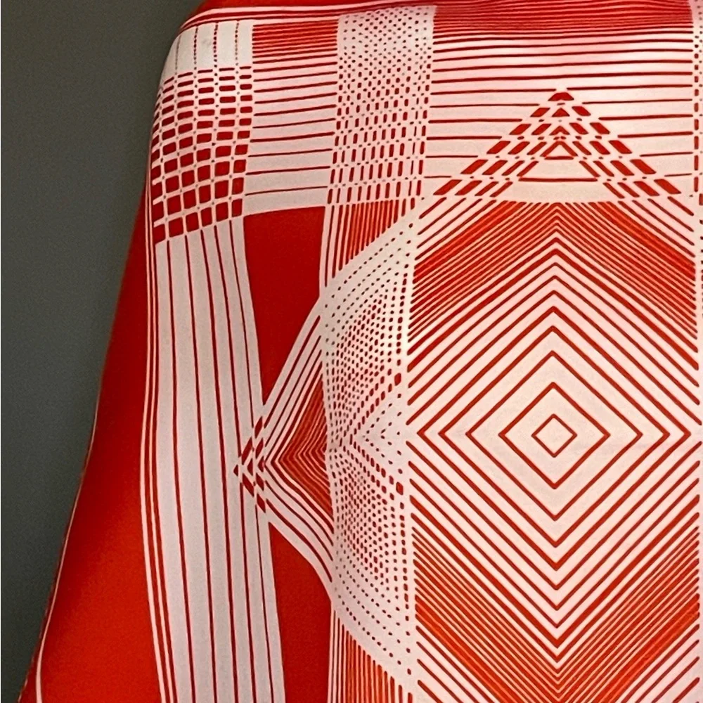 Vintage Crimson Red Germain Scarf 33 In Sq Excellent Condition